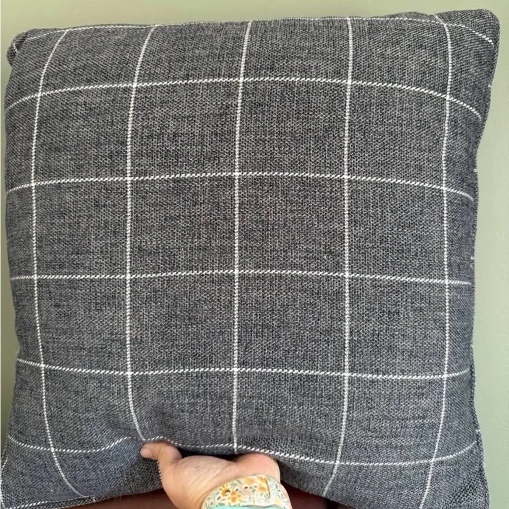 Charcoal Plaid‎ Throw Pillows-NEW